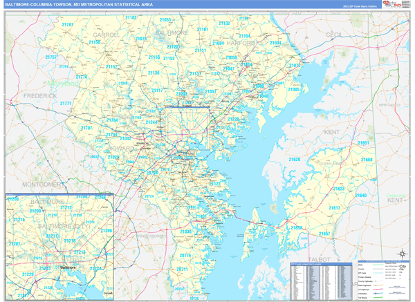 Baltimore-Columbia-Towson Metro Area Map Book Basic Style